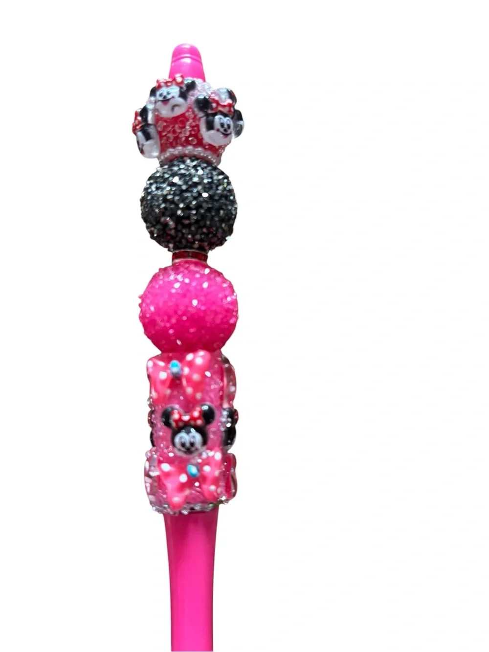 Pink Crystal Minnie Mouse Pen Handmade By AB INKS HANDMADE EXPRESSIONS